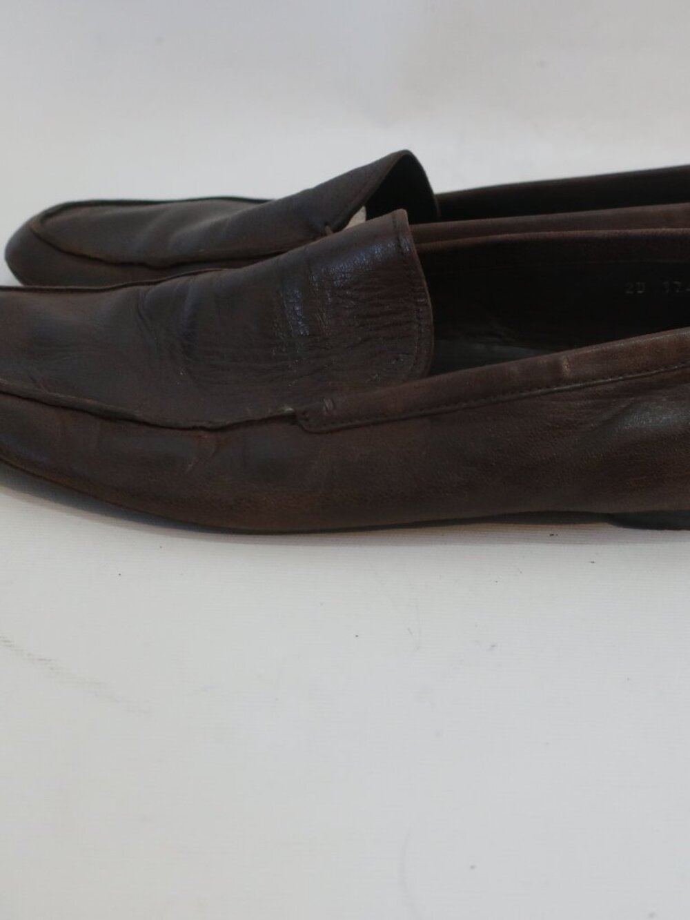 Mens Prada Brown Leather Slip On Loafer Shoes 11 1/2 - Picture 6 of 12